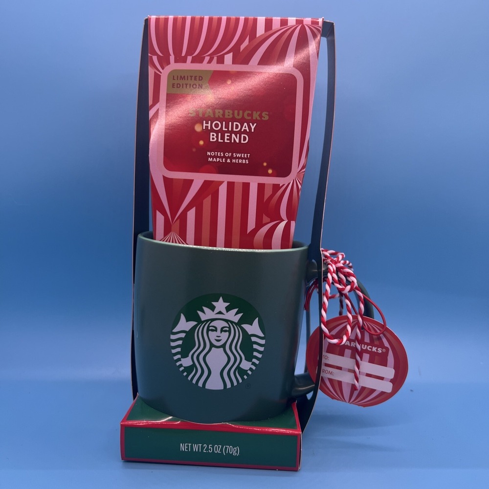 Starbucks 15oz Christmas Mug with LE 2.5 oz Holiday Blend‎ NEW Set